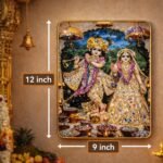 Kaviart Radha Krishna Resin Art Wall Frame | 12 x 9 Inch | Artificial Diamond Embellished | Glass-Free, Damage Resistant | Premium Glossy Finish Home & Temple Decor - Image 2